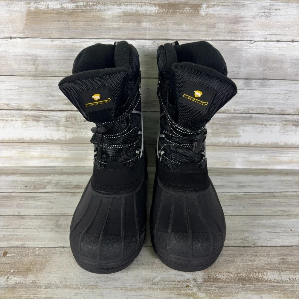 Arctic Shield Balto Boots Men's Size 8 Black Ski‎ Winter Snow Reflective Stripes